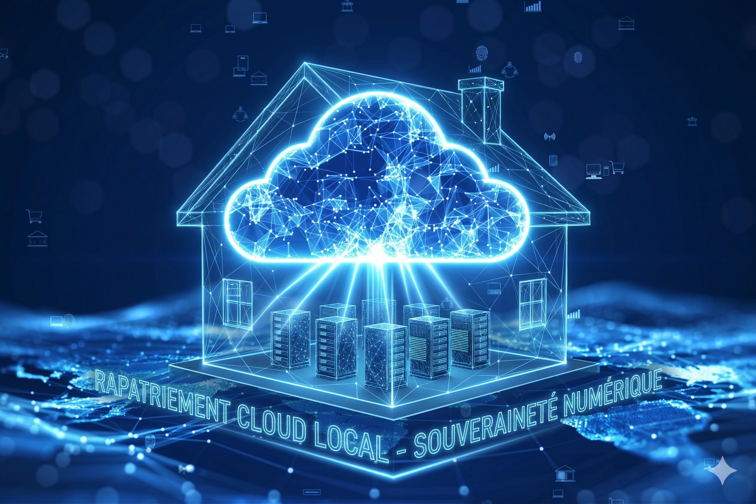 Icône minimaliste d'hébergement local